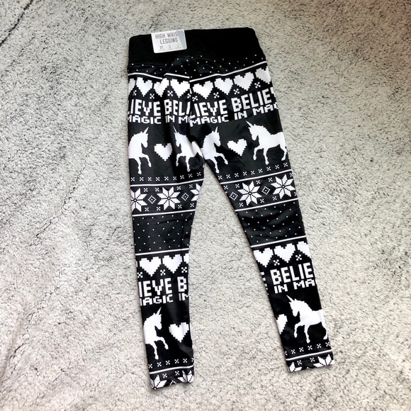 NWT Justice Believe in Magic Unicorn WinterLegging - Picture 2 of 3